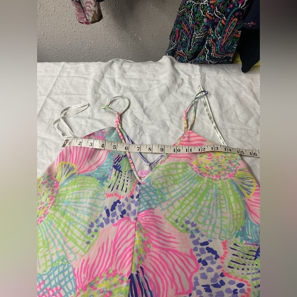 Lilly Pulitzer Clara Silk Multi Roar Of the Seas Asymmetric Hem Slip - Picture 6 of 9